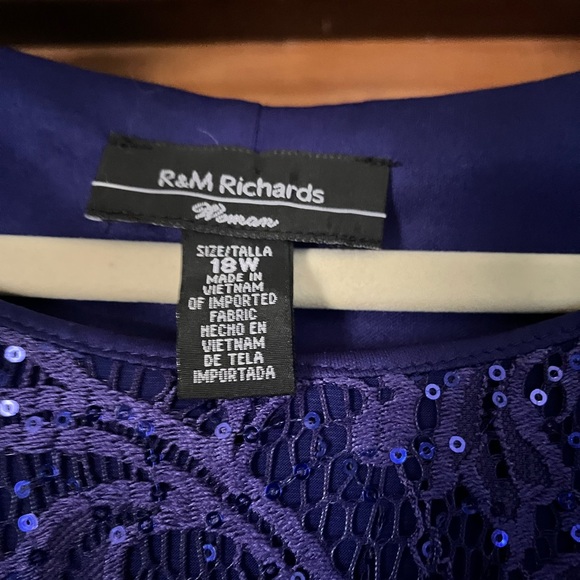 R&M Richards Deep Purple Asymmetrical Dress - Picture 3 of 5